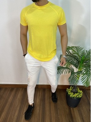 MiiniPopcorn Raglan Yellow HalfSleeve T-shirt