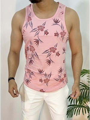 Printed Cotton Peach Vest 