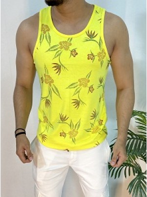 Printed Cotton Yellow Vest 