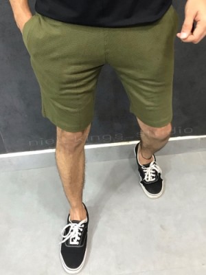 Waffle Olive Green Shorts