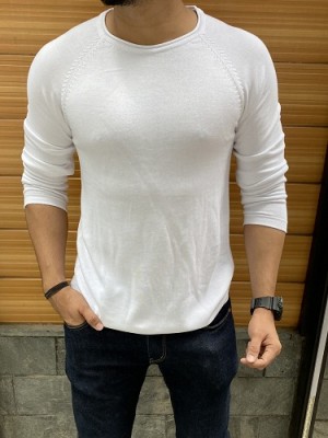 Knitt Raglan White Fullsleeve Tshirt