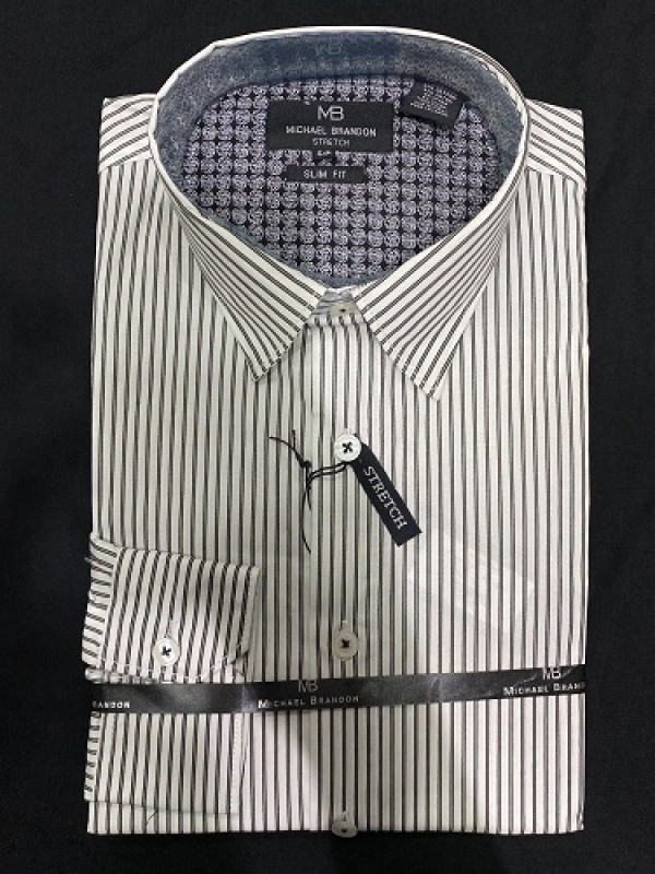 Striper White darkgrey Thin lines Fullsleeve Shirt