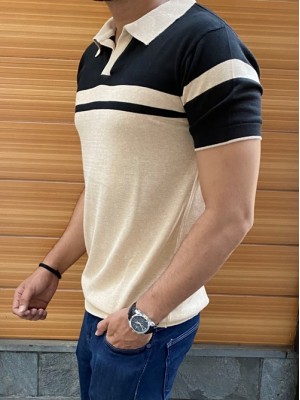 Knitted  Collar Khakee Tshirt