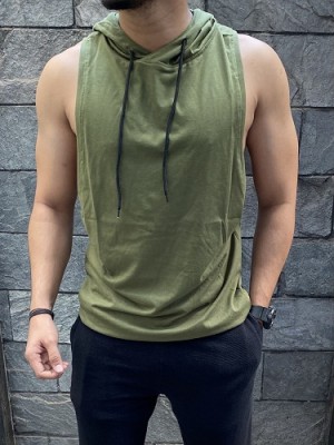 Tanktop Hoodie Olive