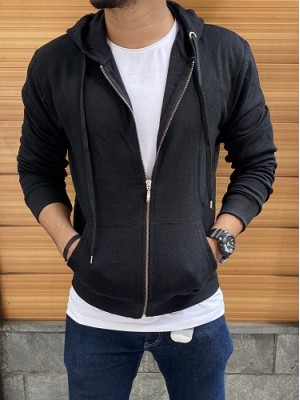 Jute Black Zipper Hoodie