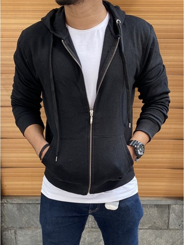 Black Zipper Hoodie