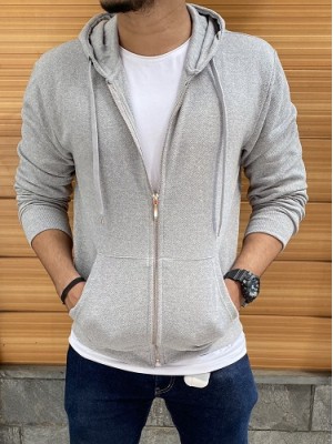 Jute Grey Zipper Hoodie