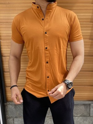 Chinese Collar Half Rust Shirt