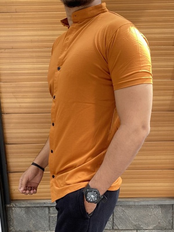 Chinese Collar Half Rust Shirt