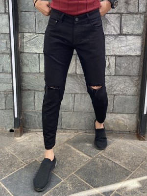   Knee Cut black Denim