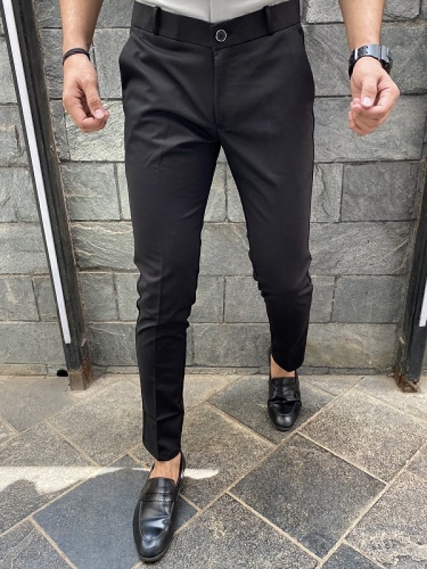 Buy Mens Black Waterproof Formal Pants Online In India