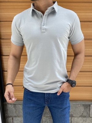 Basic Collar Light Grey Tshirt