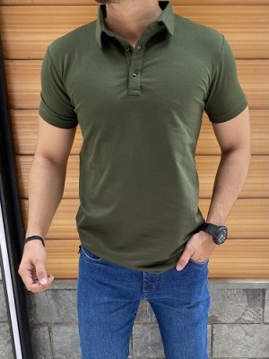 Basic Collar Olive Tshirt