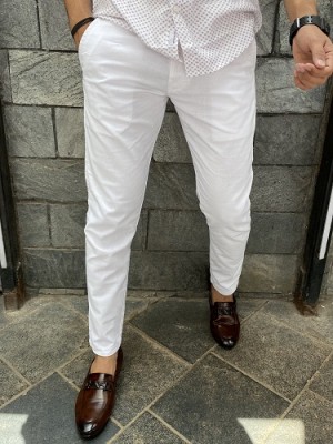       Linen Stretchable White Pant
