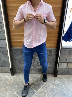  Halfsleeve Cotton Pink Shirt