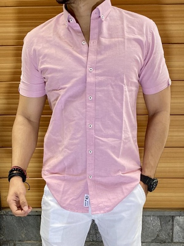   Oxford Pink Half Shirt