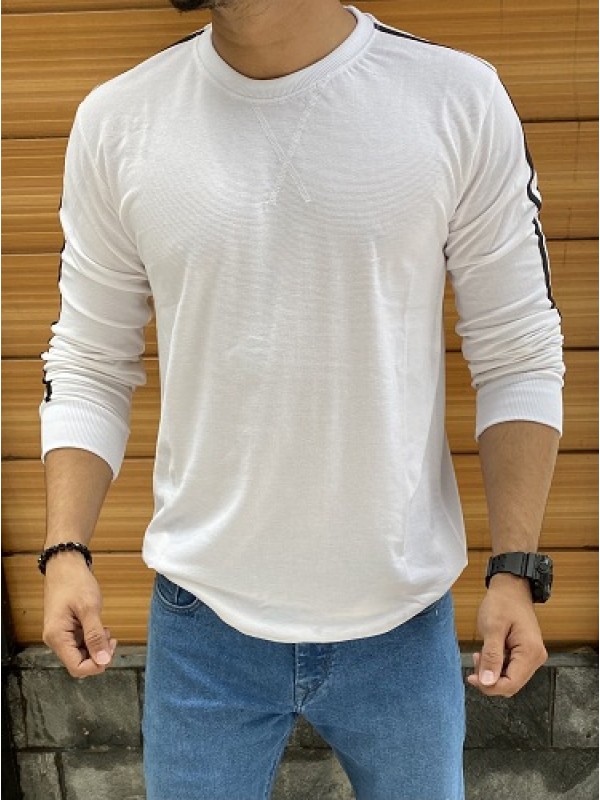     Side Strap White Fullsleeve Tshirt