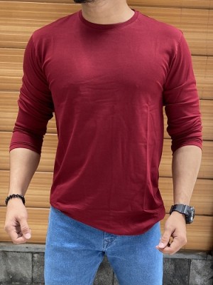    Matty Cotton Lycra Maroon Fullsleeves Tshirt