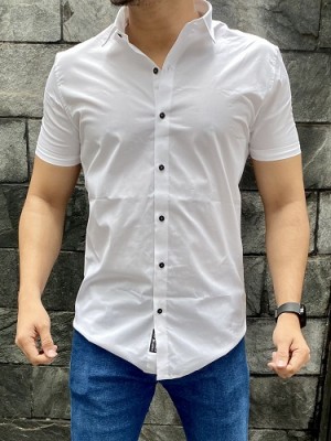   Plain Cotton Lycra White Shirt