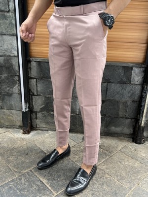      Relaxed Fit Ankle Length Dark Peach Trouser