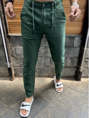      Ribbed Linen Green Pant