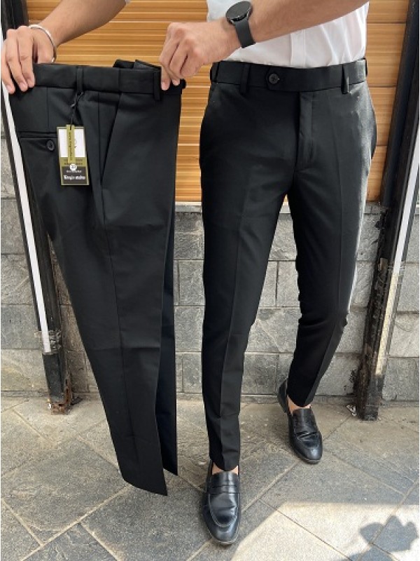   Elastic Waist Belt Black Trouser