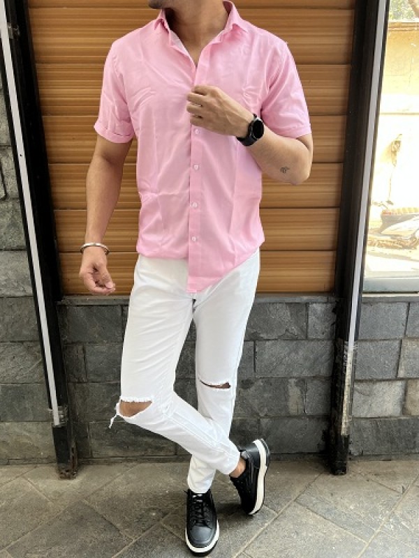    Plain Pink Half Shirt