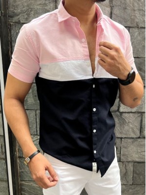          Three Pannel Pink Half Shirt