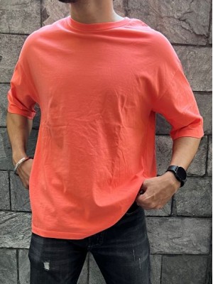           Drop Shoulder Over Size Orange tee