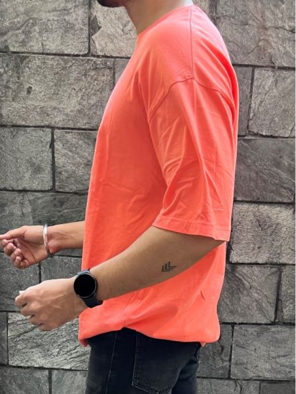           Drop Shoulder Over Size Orange tee