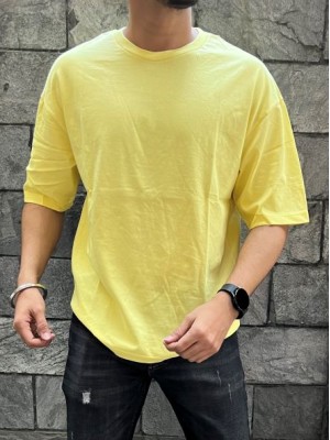           Drop Shoulder Over Size Yellow tee