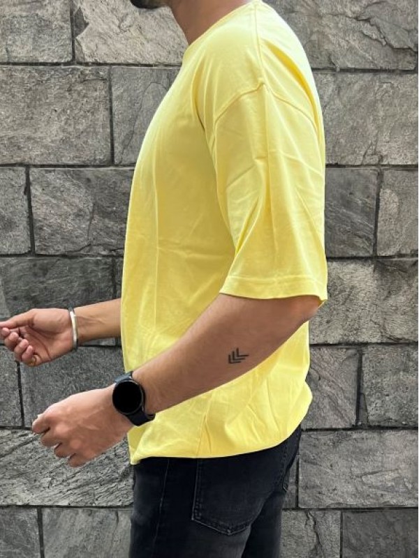           Drop Shoulder Over Size Yellow tee