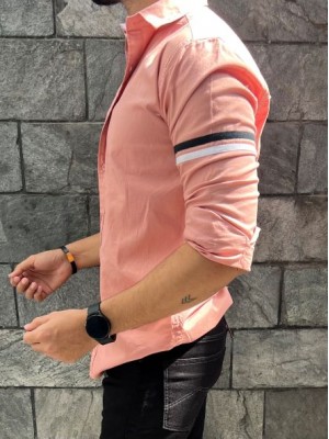          Twill Lycra Sleeve Tape Peach Shirt