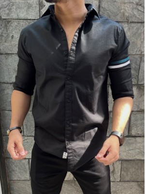          Twill Lycra Sleeve Tape Black Shirt