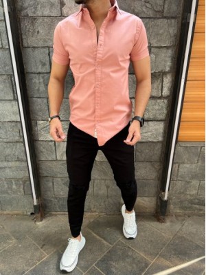         Cotton Lycra Half Peach Shirt