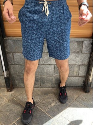      Design 1 Elastic Waist Blue Shorts