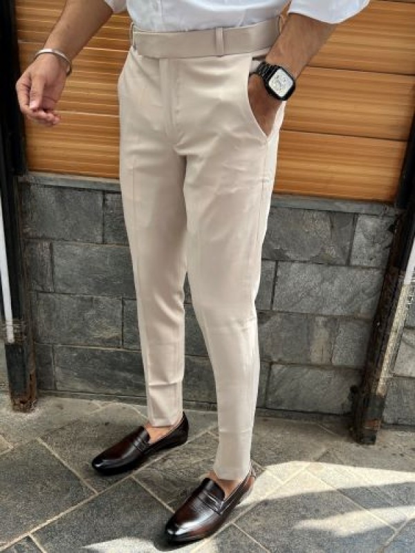            Ankle Formal Cream Trouser