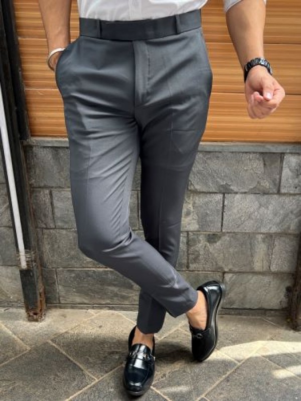 Men's Striped Business Casual Pants Slim Fit Straight Leg Formal Dress  Trousers | eBay