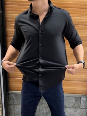              Imported Soft handfeel Stretchable Black Shirt
