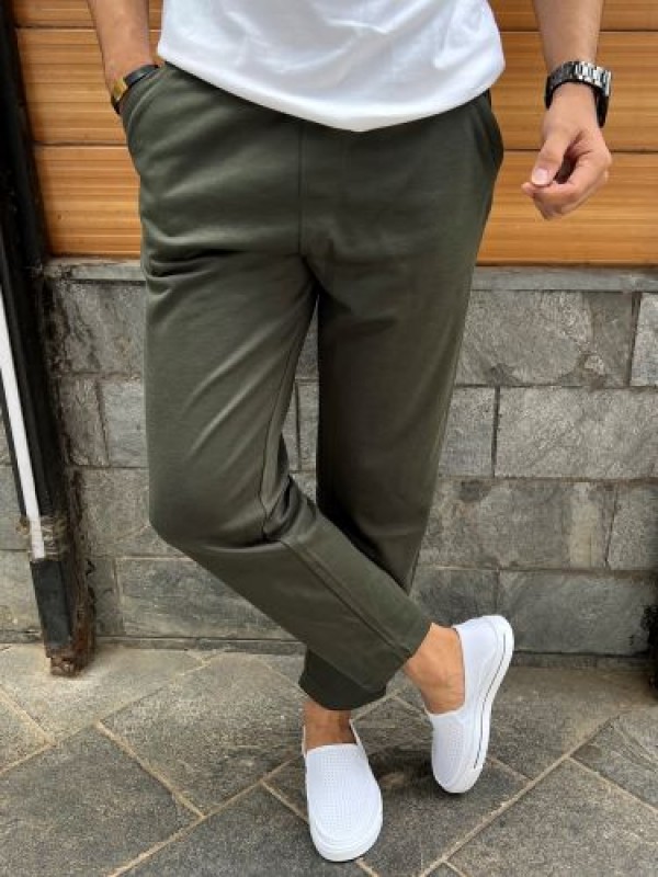     Ankle Length Green Sweat Pants