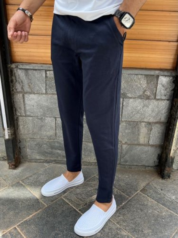     Ankle Length Navy Sweat Pants