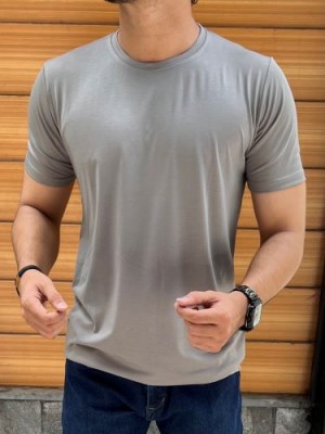            Imported Tensil Cotton lycra Grey Tshirt