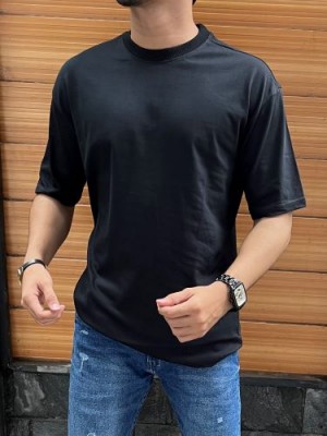           Drop Shoulder Over Size Black tee