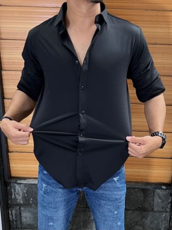              Hosiery Imported Stretchable Black Shirt