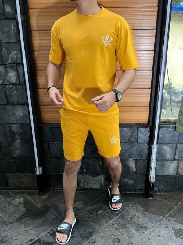        Cord Set Oversize Yellow Shortsuit