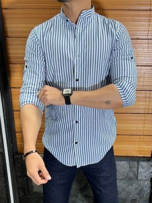                 Vertical Striper Blue Fullsleeves Shirt