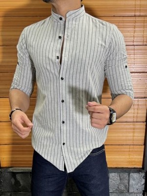                 Vertical Striper Grey Fullsleeves Shirt