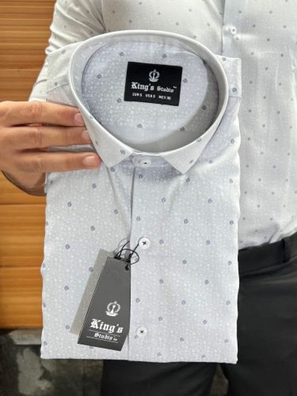                 Style 4 Printed Grey Fullsleeves Shirt