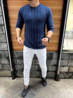         knit Fullsleeves Blue Tshirt