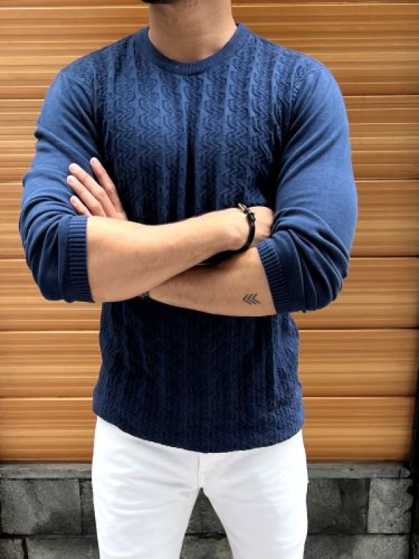        knit Fullsleeves Blue Tshirt